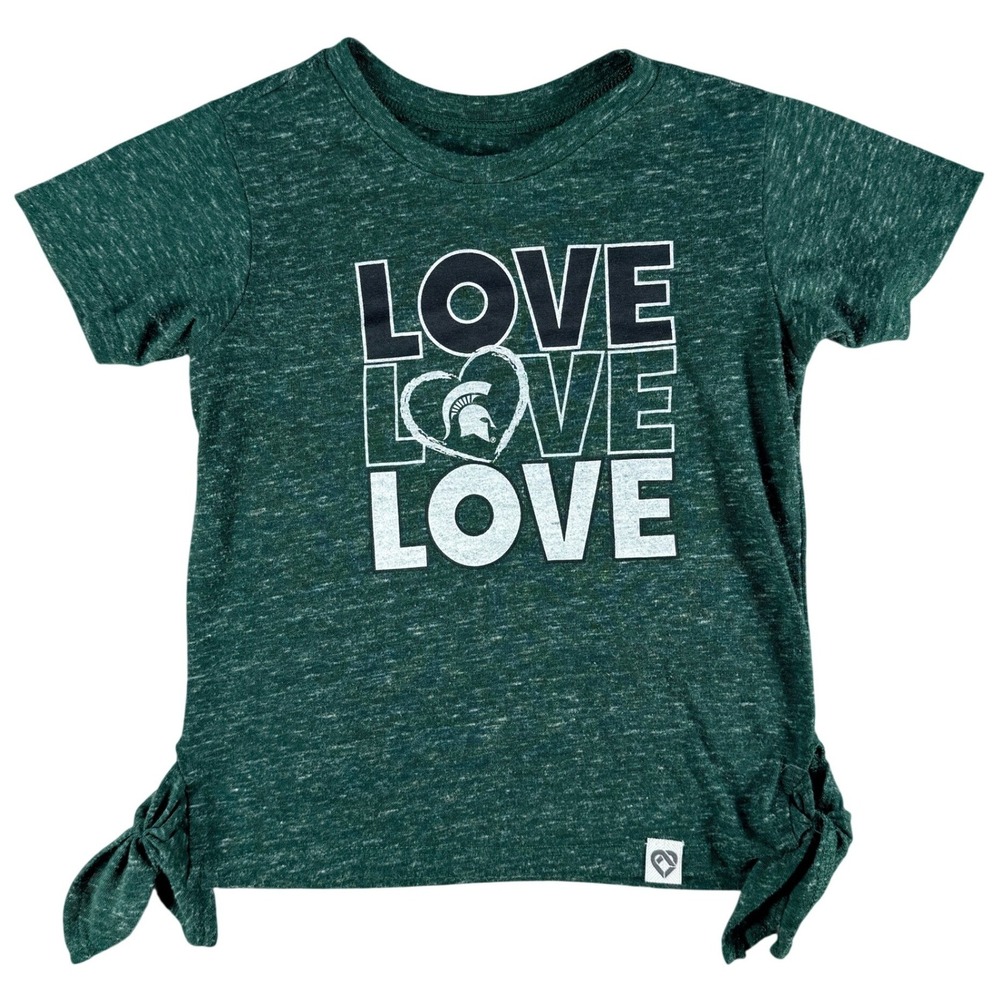 Colosseum Michigan State Spartans T-Shirt Love Side Tie Green 3T Toddler Girls